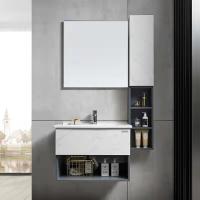 PVC personalizado de grano de madera de 72 pulgadas gabinetes de baño ODM