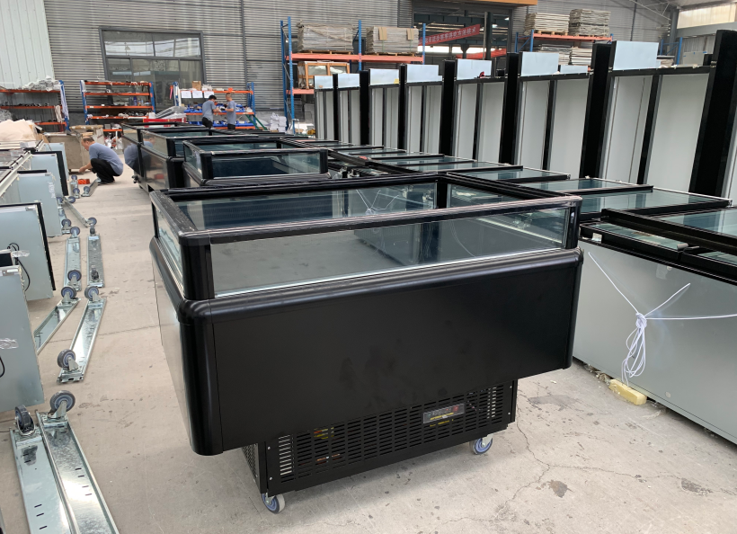 Sliding Door Ice Cream Freezer Equipped With Ventilated Cooling System  Interchangeable Freezer Fridge Functions