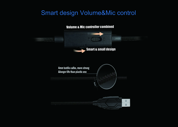 3,5 MM связали проволокой шлемофон игры USB стерео с мягким диктором Earmuff 50mm