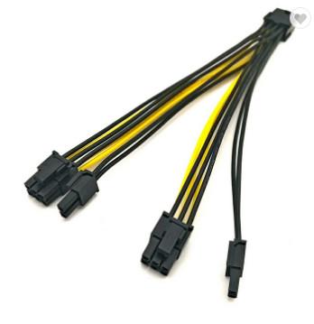 18AWG Wire Harness Assembly 8 Pin Female To Dual 8 Pin Male PCI Express Adapter Cable