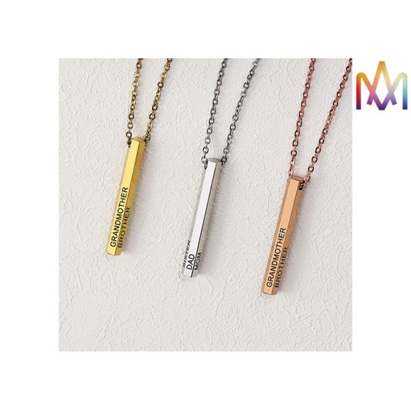 Stereoscopic 10g Hexagon Engraved Pendant Necklace