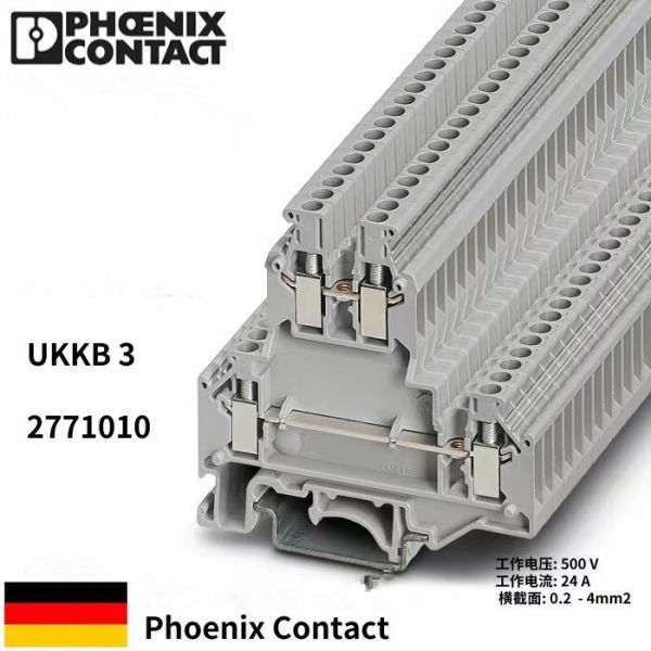 Phoenix Contact Spring Terminal Blocks 2771010 UKKB 3 - Double-level terminal block for machine automation