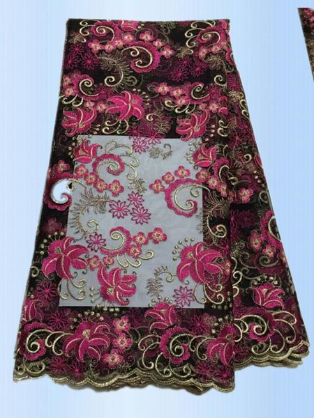 African Lace Fabric 2017 High Quality Lace  Tulle Styles Embroidery  Laces for Wholesale with different color