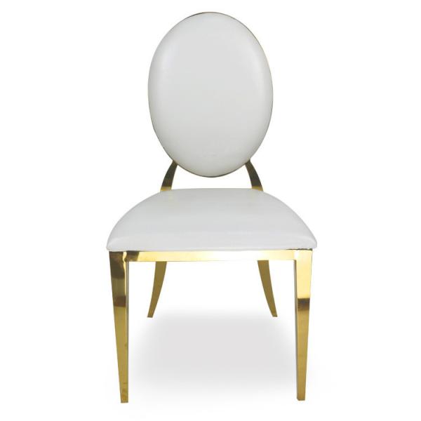 Luxury Round Back Party Outdoor Indoor Wedding Event Banquet Gold O Back Chairs Cushion Seat Hotel Dining Chairs