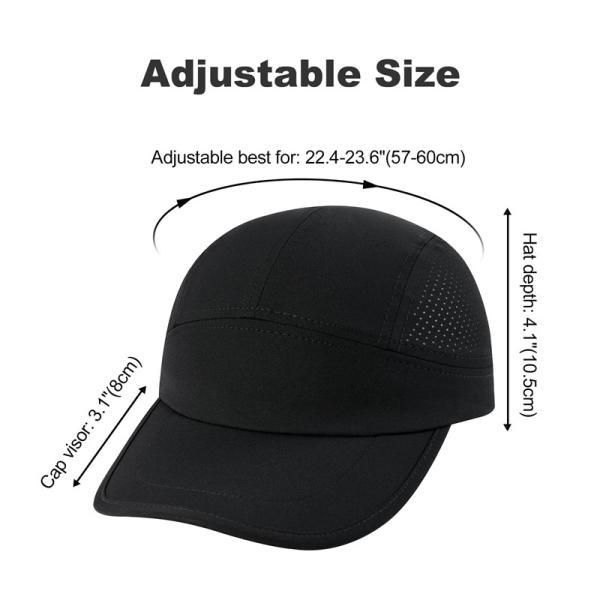 Men Quick Dry Performance Running Hat Custom Lightweight Gray Nylon Mesh Sports Caps
