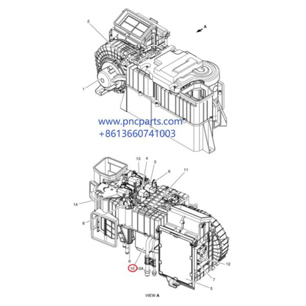 K1002215 части блока Doosan DX300LC Aircon ядра испарителя DX225LC Evap