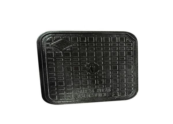 Anti Impact Square Cast Iron Drain Cover Locking Hinge Manhole Cover Black Color