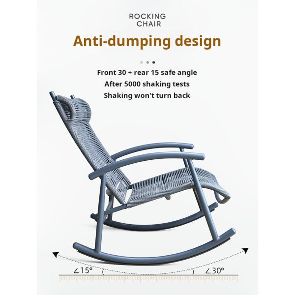Rattan / Wicker Leisure Outdoor Rocking Chair Aluminum