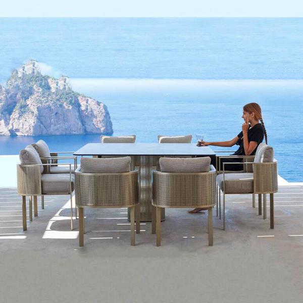 Exquisite appearance Customized Outdoor Garden Stainless Steel Table Chair Set For Dining
