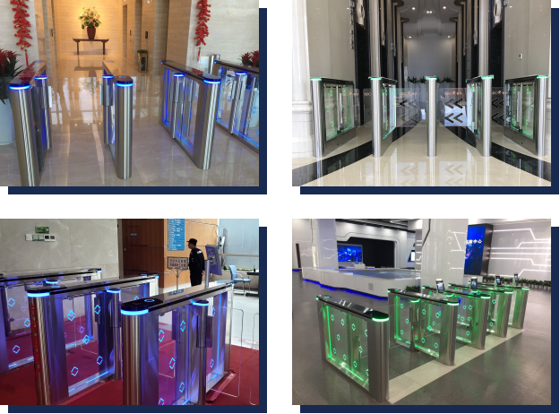 porta de vidro do torniquete da porta da entrada do escritório da largura de 600mm com leitor de cartão