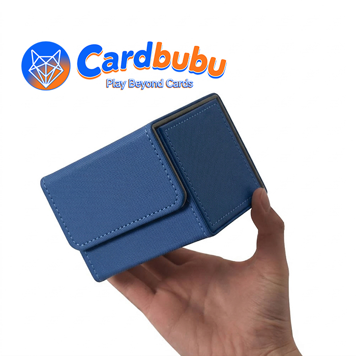 Custom PU Leather YuGiOh Deck Box Blue Storage MTG Commander Deck Box