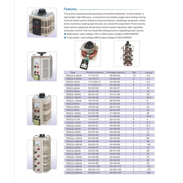 TDGC2 Analog Meter Display Alternator Variac Voltage Regulator AC Automatic Variac Transformer