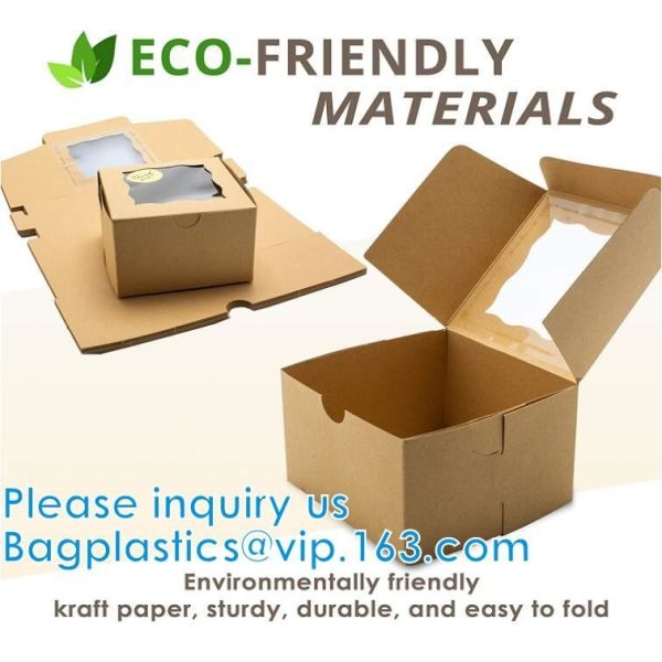 Chocolate Takeaway kraft, Christmas Cookie Bakery Treat Box Set With Window, Cardboard Jewelry shoulder box