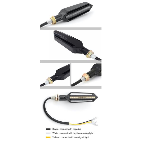 Custom Modified Two-Color Streamer Running Water Turn Signal LED Light for Motorcycle