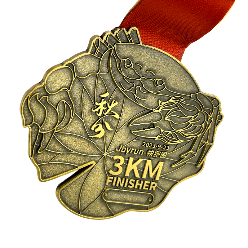 3KM Finisher Medalla de esmalte suave Premio de recuerdos Medallas para eventos deportivos