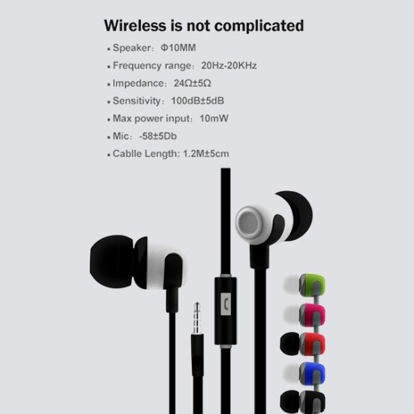 ODM ABS Wired Sports Earphones IPX3 Multifunction Control With Microphone