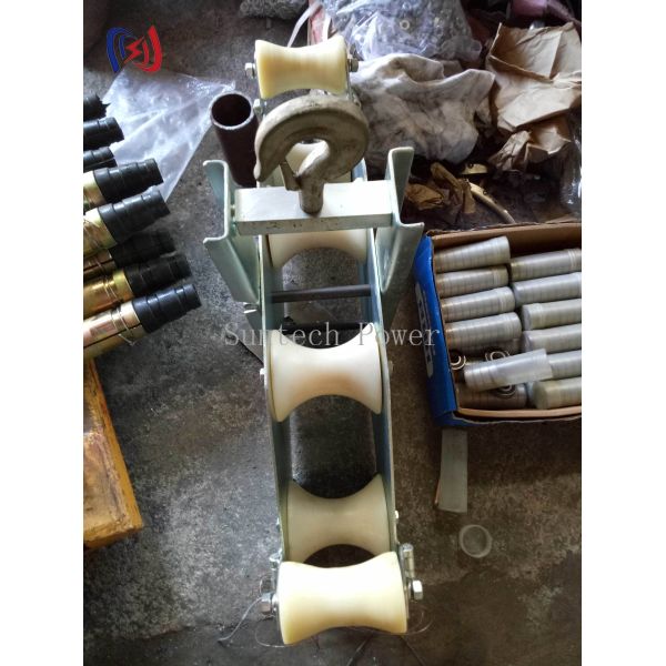 Four Sheave OPGW Stringing Block with R570 Bend Radius and 10KN Rated Load for Fiber Optic Cable