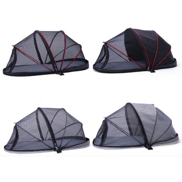 Вагонетка собаки вагонетки несущей собаки голубого холста ковбоя уютная на колесах 53x39x82cm