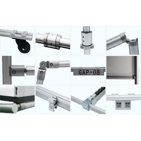 Third Generation Aluminum Alloy Lean Pipe Material Rack For Automotive Parts Lean Tube Trolley Rack For Auto Parts Storage and Transportation