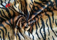Tela 100%, tela de veludo do poliéster de Velboa da listra do tigre animal da pele do falso da cópia