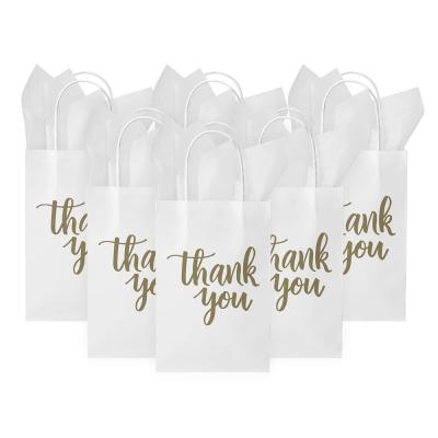 CMYK 4 Color Offset Printing Hand Length Handle Kraft Paper Bag for Customized Design