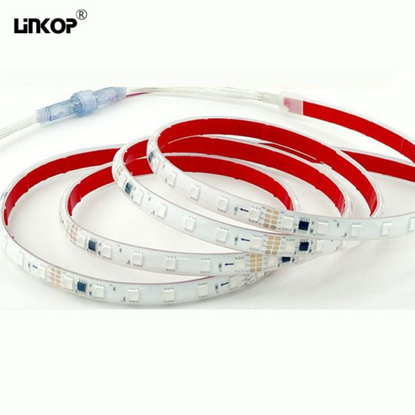 60LEDs/M Dc24v Адресованная Rgb Изменение цвета светодиодная лента с гибкой ПКБ-картой Силикон водонепроницаемый Ip68
