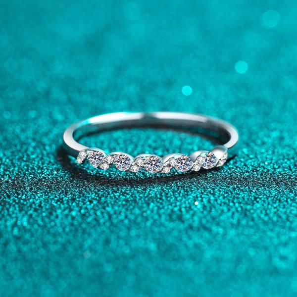 Silver 925 Stainless Steel Ring Gold Moissanite Diamond Women Wedding Rings