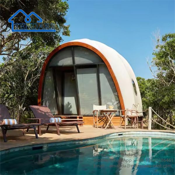 PVDF Cover Resort Shell Glamping Tents Кампинговый шатер на открытом воздухе
