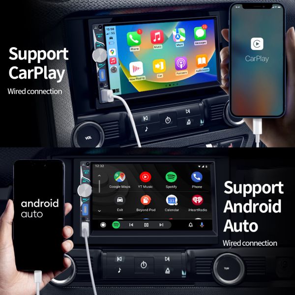 GRANDnavi 2 Din 7Inch MP5 Автомобильная стереосистема BT Wifi Беспроводная CarPlay