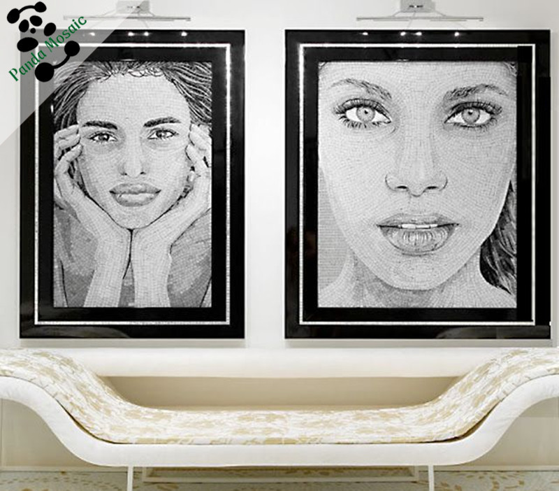 Sexy Lady Mosaic Art Glass Painting Mosaic Custom Wall Mural Mosaic Tile