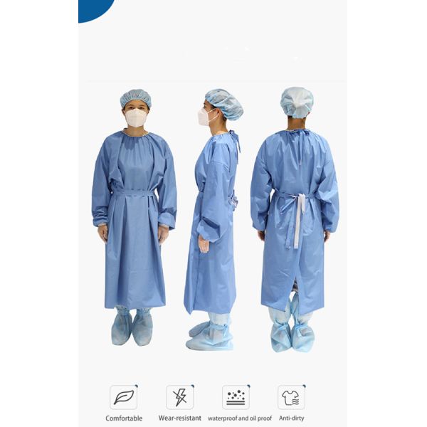 Medical Protection 60gsm Fluid Resistant SMS Non Woven Isolation Gown