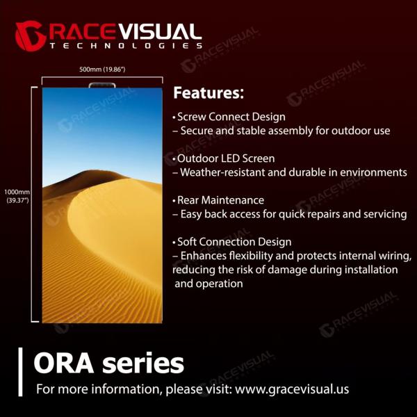 ORA Series P3.91 Premium Rental LED Display - Elite Outdoor Performance with 4500 nits High Brightness | 7680 Hz Ultra-Fluid Refresh Technology | 500×1000 mm Heavy-Duty Modular System