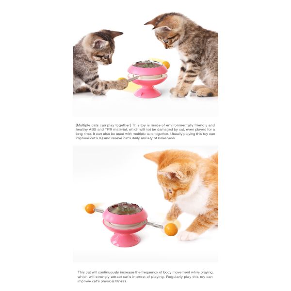 Multifunction Windmill Interactive Cat Toy Turntable Massage Scratching ODM ABS 178g