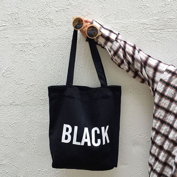 Eco Friendly Reusable Women Canvas Cotton Bag Custom Printed Organic Tote for Grocery