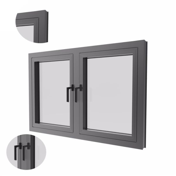 Double Class Unbreakable Aluminum Clad Windows in 110mm Customized Size with FiberGlass