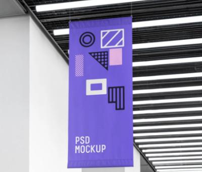 Full Color Fabric Hanging Banners Advertising Promotion Hanging Vertical Banners