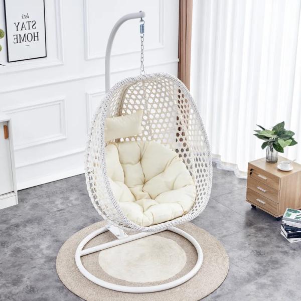 Rattan Woven Hanging Basket Swing Chair Indoor Outdoor Hanging Egg Chair Boho Nest Swing For Balcony Living Room Lazy Rocking Chair Trendy Wicker Hanging Seat