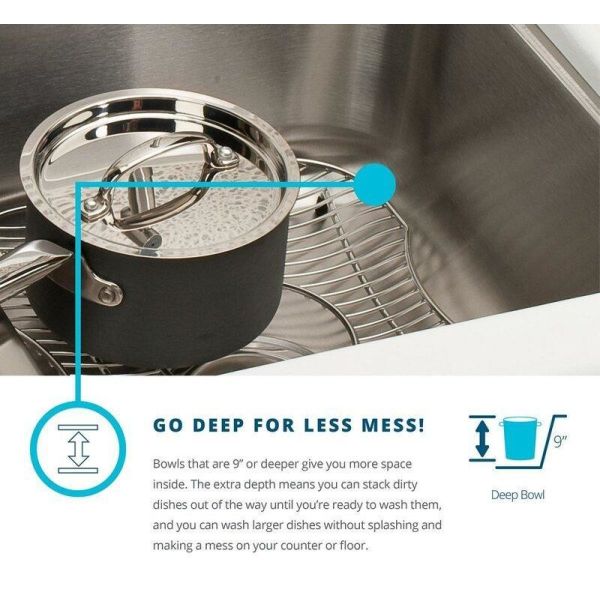 Адвокатура кухни раковины шара двойника нержавеющей стали one piece 304