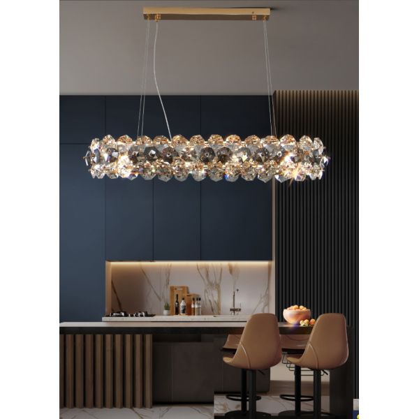 Smoke gray crystal chandelier for living room round hanging lamp decorative lights for room(WH-CY-233)
