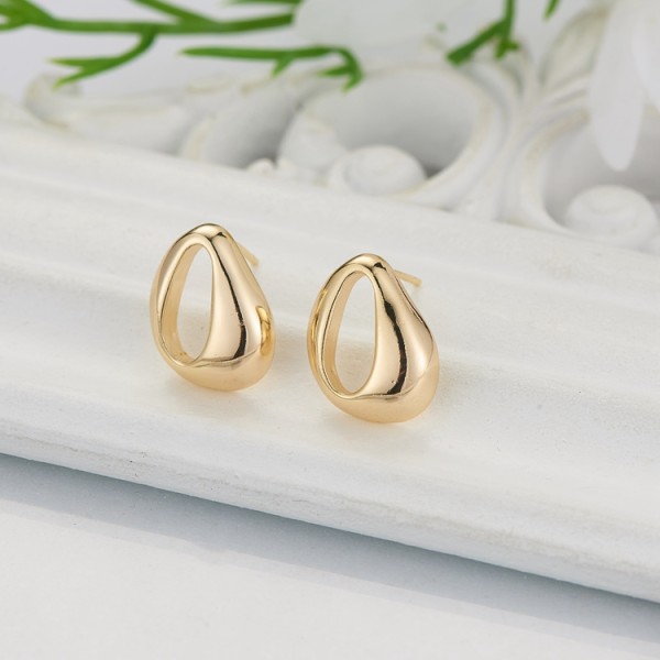 Factory Wholesale 14K Gold Plated Irregular Shape Stud Earring