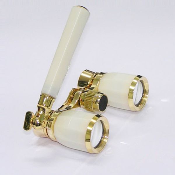 Antique Zoom Binoculars Glasses , Vintage Opera Glasses With Handle
