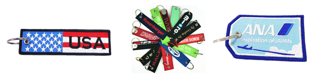 Personalized Embroidery Fabric Souvenir Keychain Size 10cmX6cm