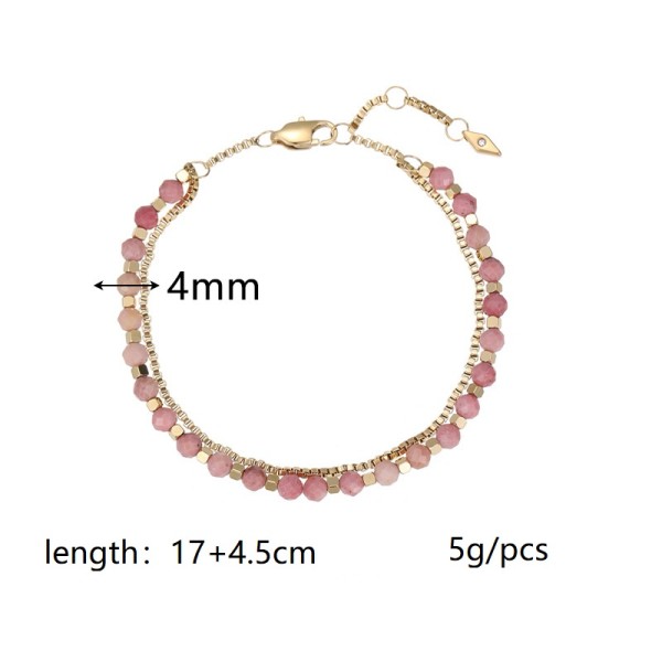 New Bohemian Style 18K Gold Plated Stainless Steel Box Chain Beaded Bracelet Fashion Women's Jewelry Bracelets