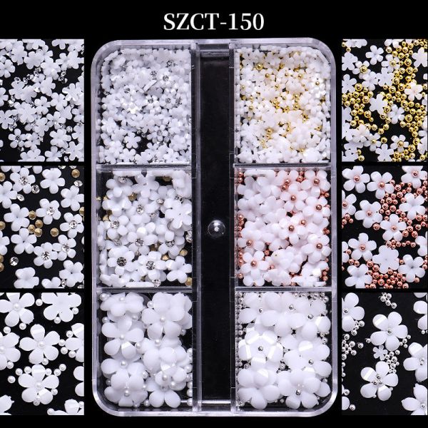 3D Resin Candy Color Nail Decoration Flower With Rhinestone for Nail Salon and Plastic