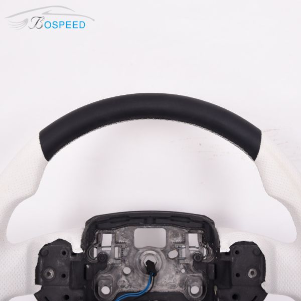 14 Inch F1 Custom Carbon Fiber Land Rover Steering Wheel White Leather 400mm