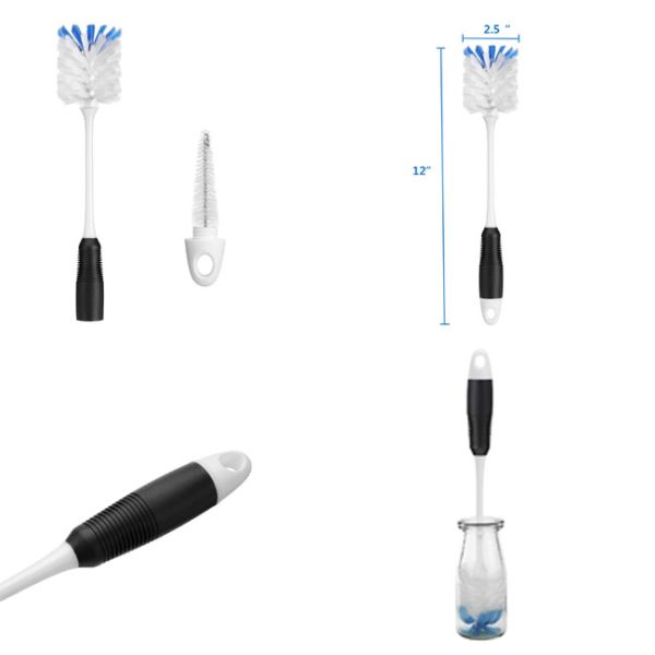 Небольшая бутылка нейлона младенца Скруб сжатие выскальзывания качества еды щетки мягкое не