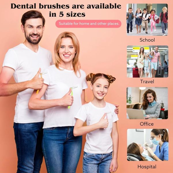 50pcs Interdental Brushes 5 Sizes Set Soft Dental Brushes With Braces Oral Cleaning