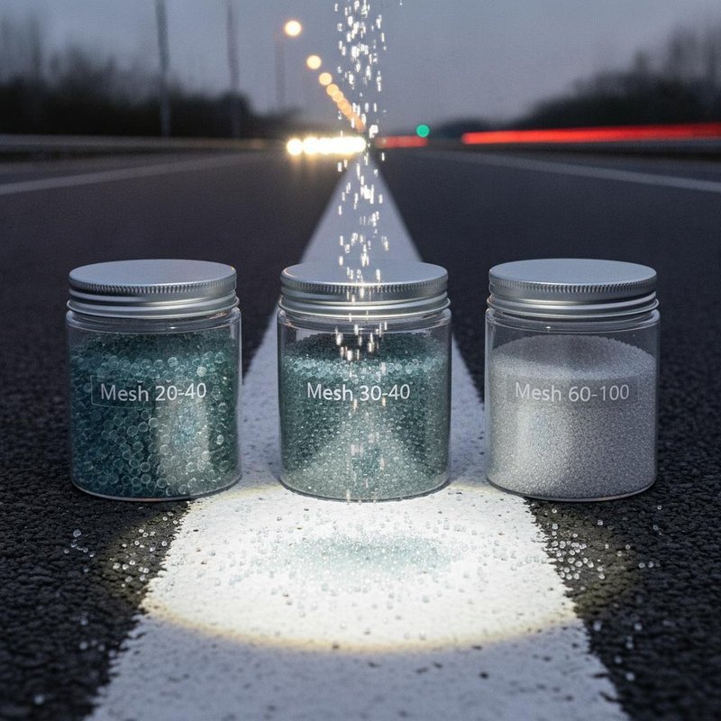 Road Marking And Traffic Paint Reflective Glass Beads Mesh 20-40 30-40 60-100 Ensuring Optimal Reflective Performance on Road Surfaces