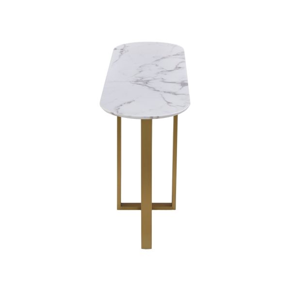 T961-1 Irregular luxury console table modern console table Gold Frame Oval Marble Console Table