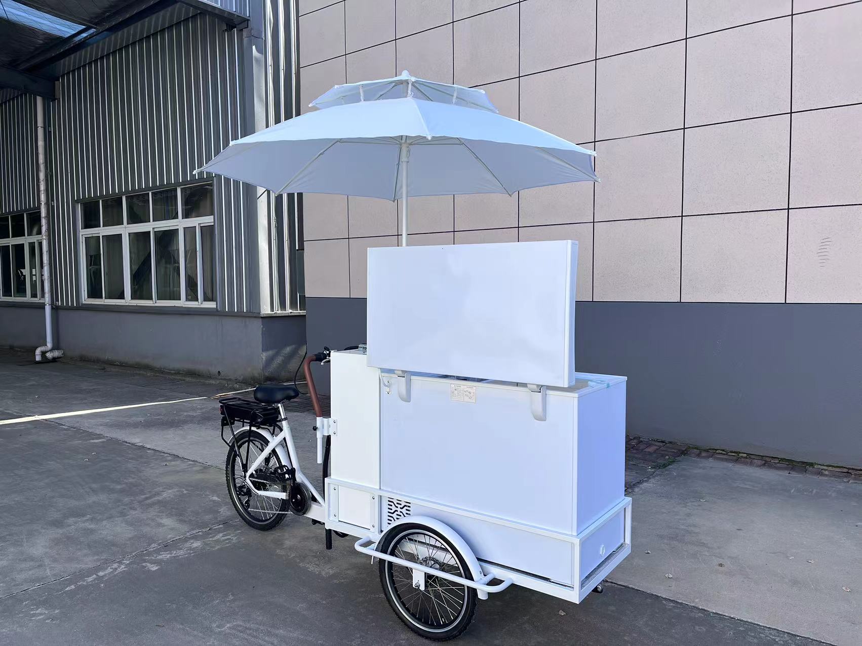 Ice Cream Cabinet Three Wheel Bike Restaurant Retail 200L Electric Ice Cream Bicycle Freezer